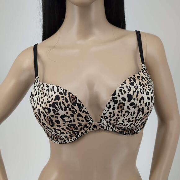 Victoria's Secret VS Very Sexy Push-Up Leopard Animal Print Bra - Size 36B - NWT - Picture 1 of 12